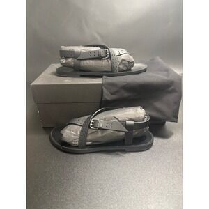 The Kooples NIB Women's‎ Perforated Thong Slingback Sandals Black Size FR 38/US7